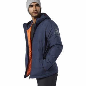 Reebok Outdoor Lightweight Down Jacke Herren - Navy/Orange - DE 162-HWT